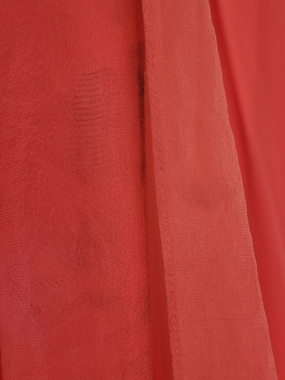 BCBG Max Azria Coral Chiffon Ruched Maxi Gown - Picture 9 of 15